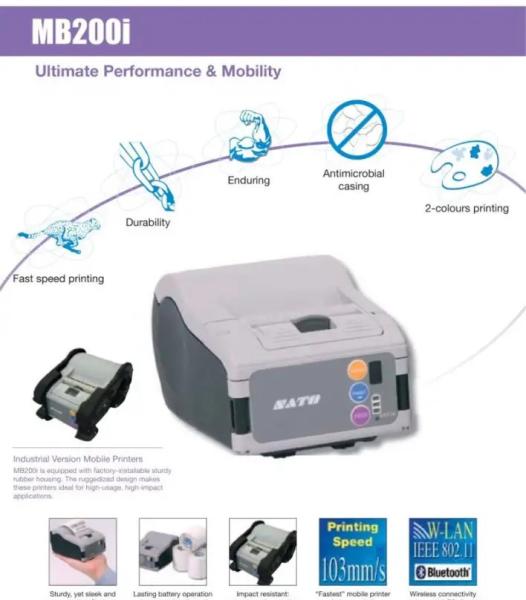 Imprimante thermique d’étiquettes et de codes-barres Sato MB200i